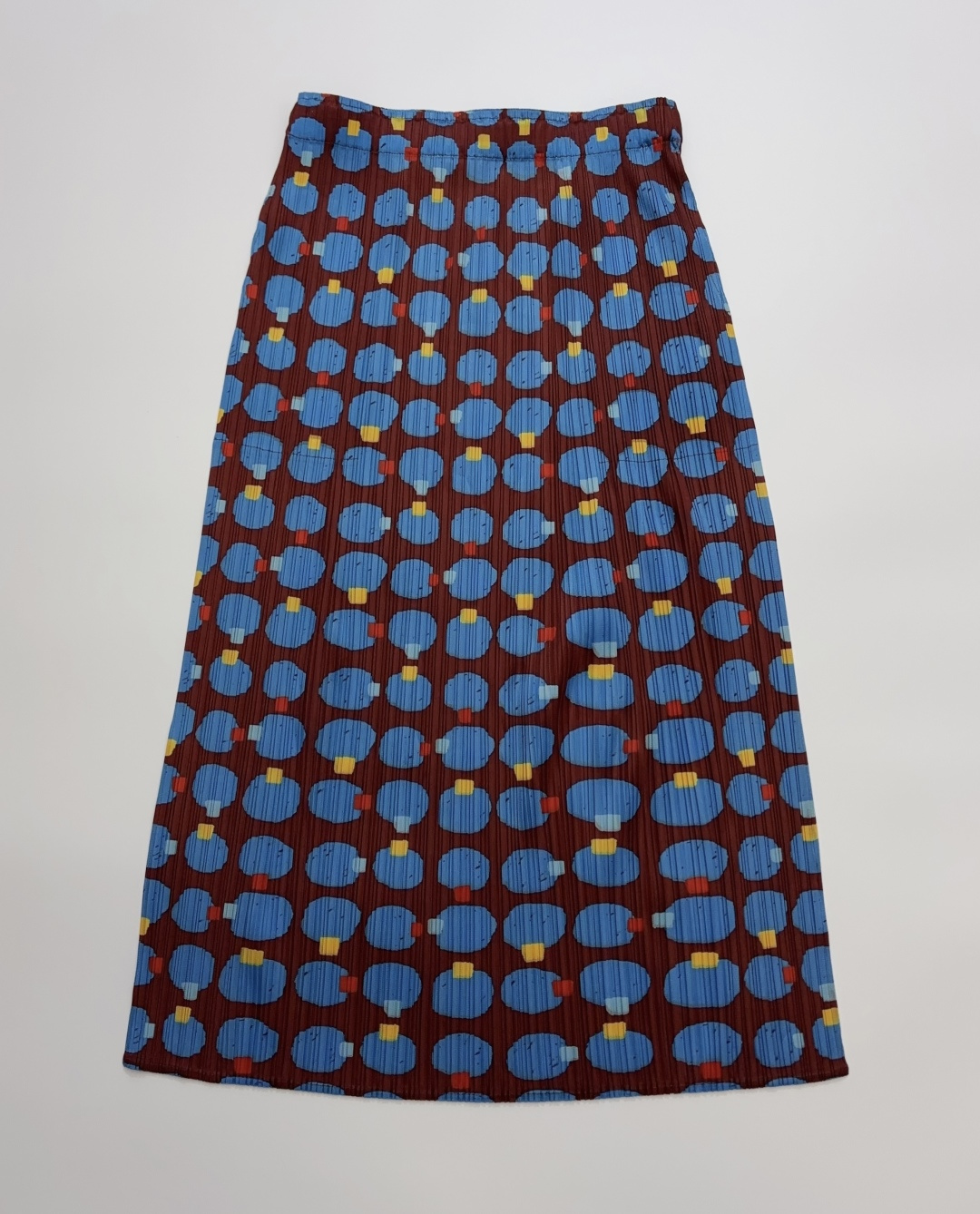 Issey Miyake Pleated Fabric Elastic Midi Skirt