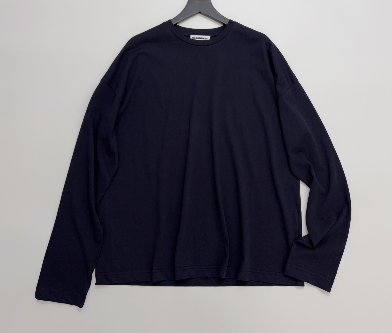 Jil Sander Simple Letter Versatile Long Sleeve Round Neck T-Shirt