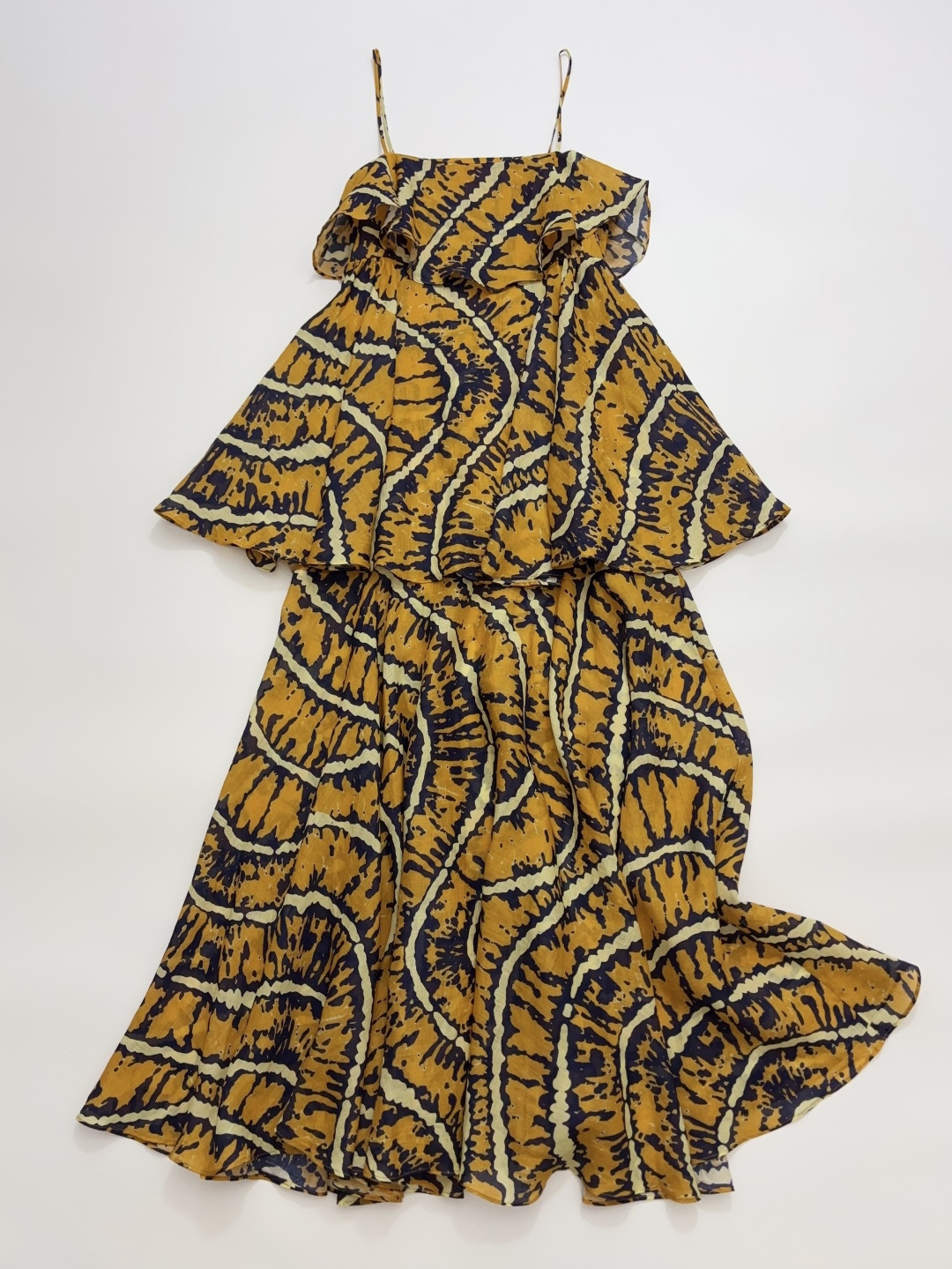 Alémais Ripple Ramie Print Strappy Dress