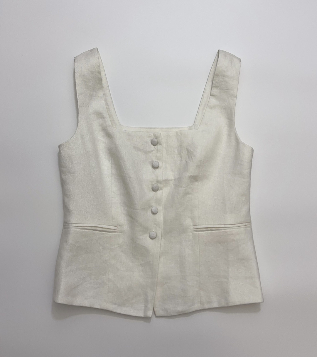 Sézane Zelinda Simple Sleeveless Linen Vest Shirt