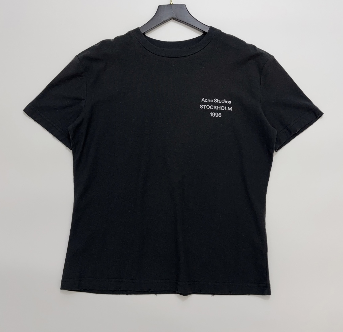 Acne Studios Simple Letter Round Neck Relaxed Short Sleeve T-Shirt