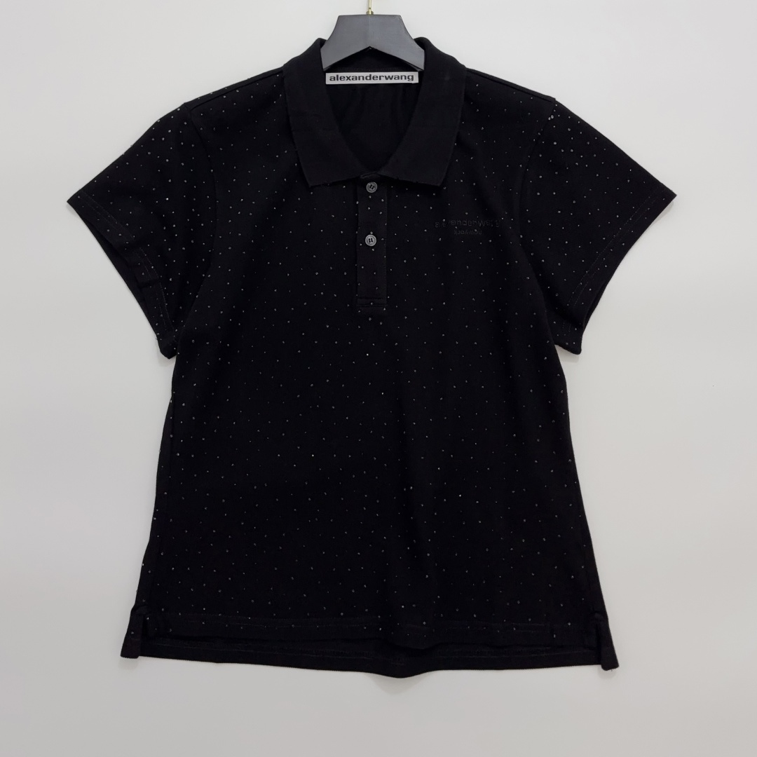 Alexander Wang Faux Crystal Polo T-Shirt