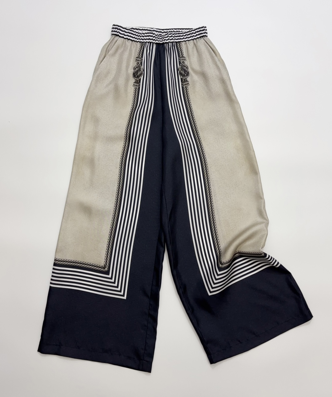 Max Mara Studio Sailboat Series Elastic Waist Wide Leg Casual Pants