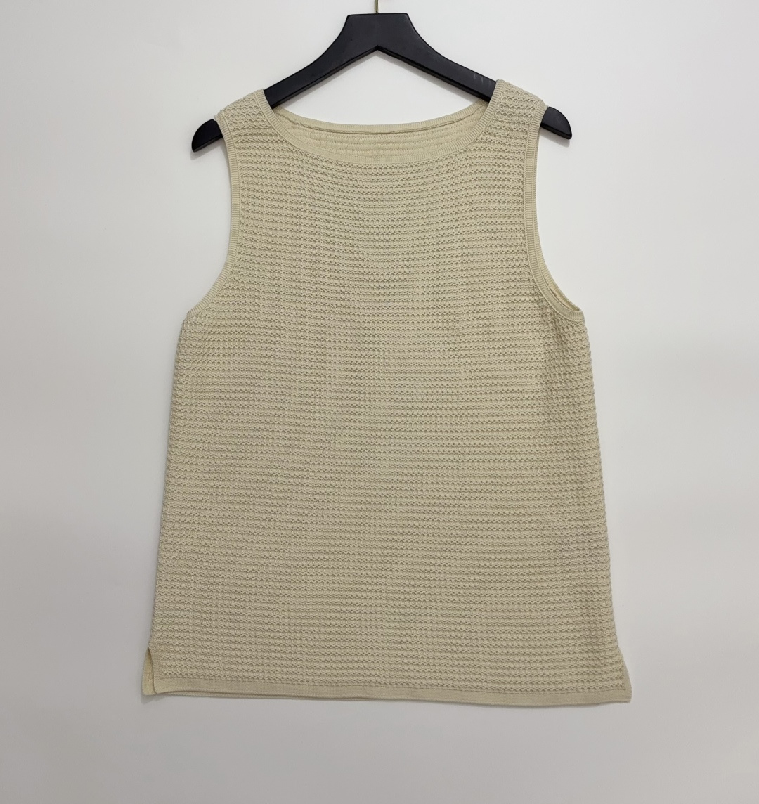 Loro Piana Waffle Knit Textured Vest Top