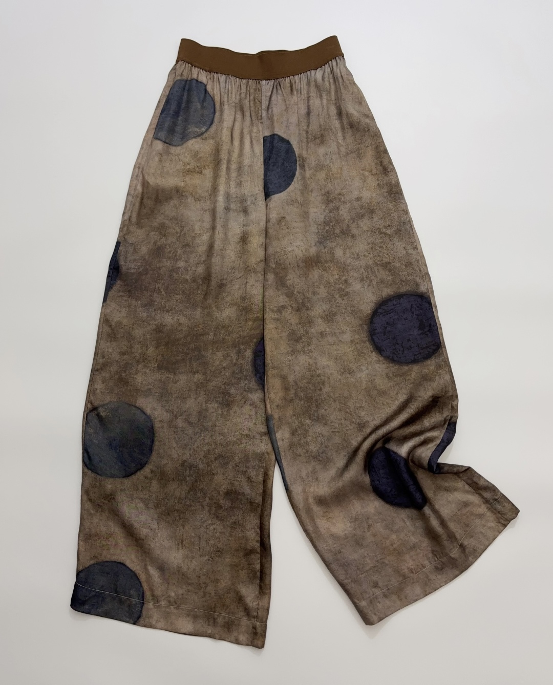 Uma Pansy Polka Dot Print Casual Trousers (Dark Color)