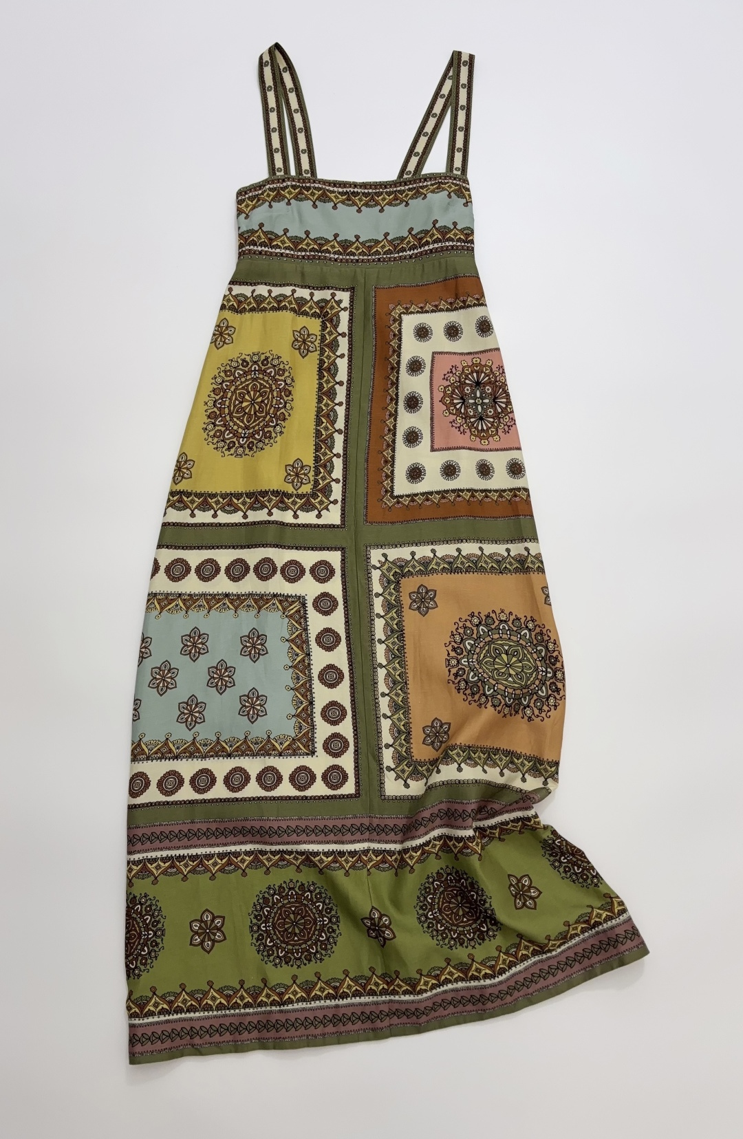 Alémais Viscose Linen Cantina Print Strappy Maxi Dress