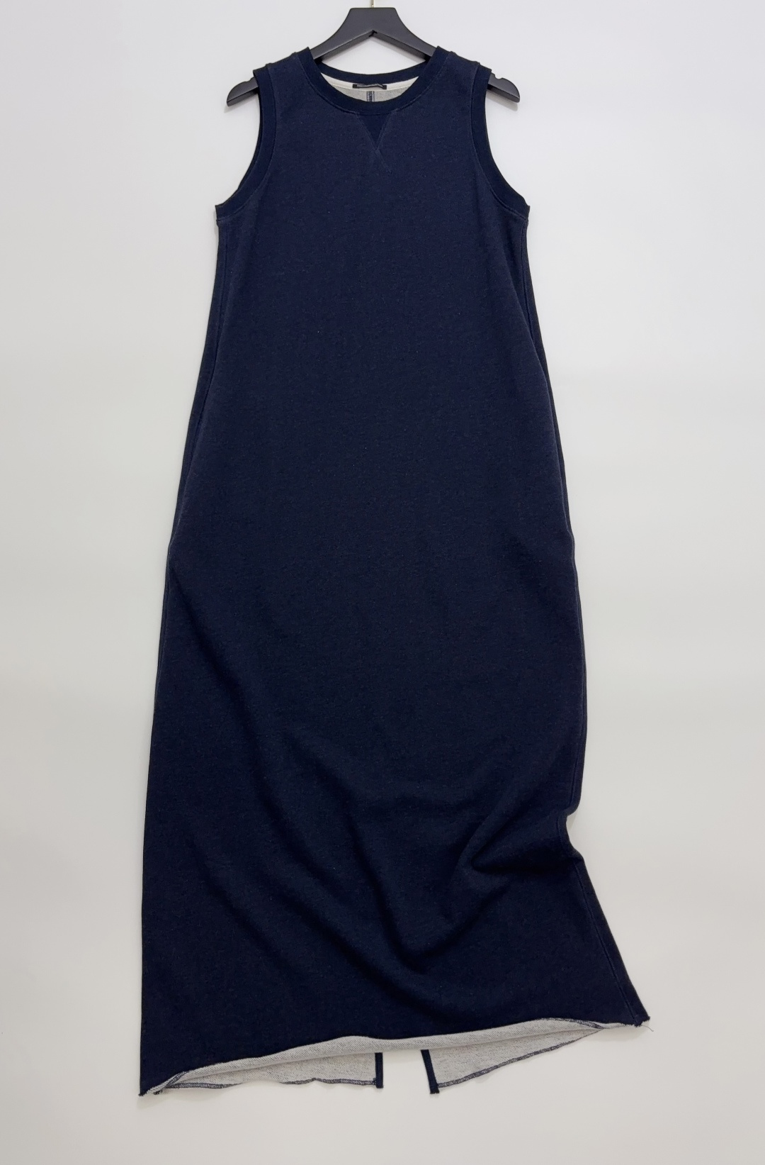 Helmut Lang Round Neck Sleeveless Back Slit Rolled Hem Sporty Casual Long Dress