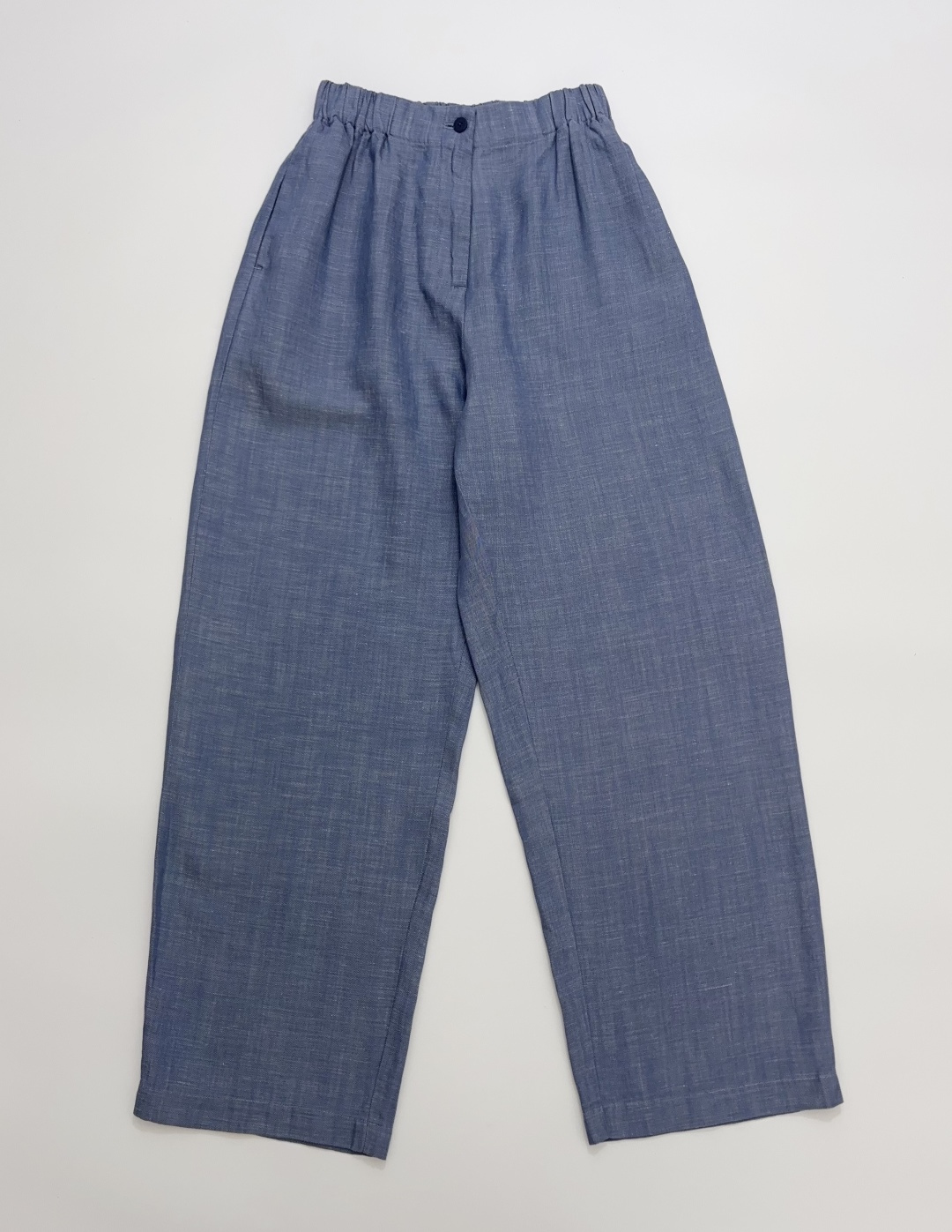 Iro Solid Color Elastic Waist Simple Casual Trousers
