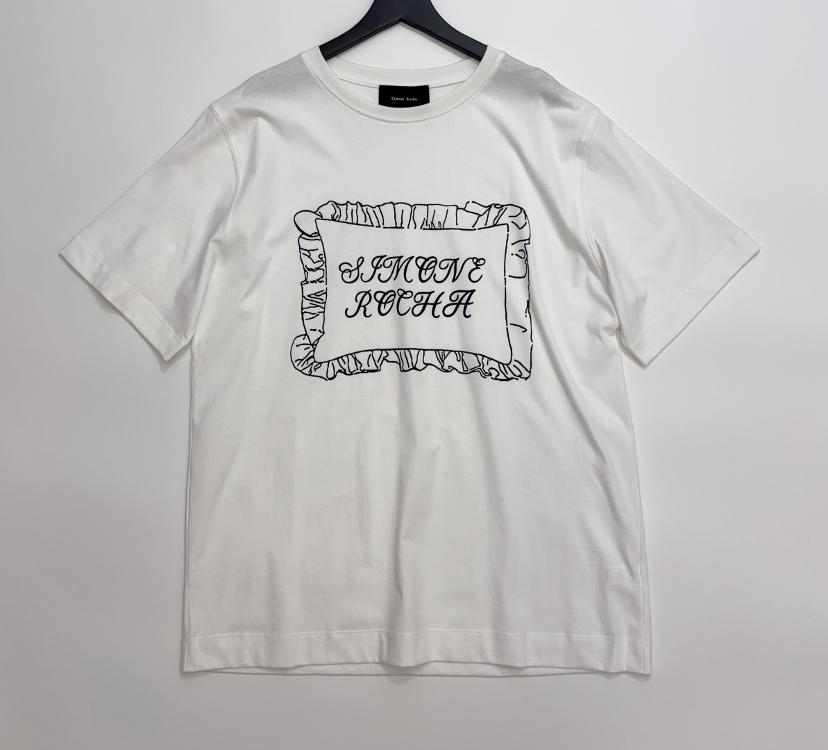 Simone Rocha Spring/Summer 26 Lace Trim Letter Print Short Sleeve T-Shirt