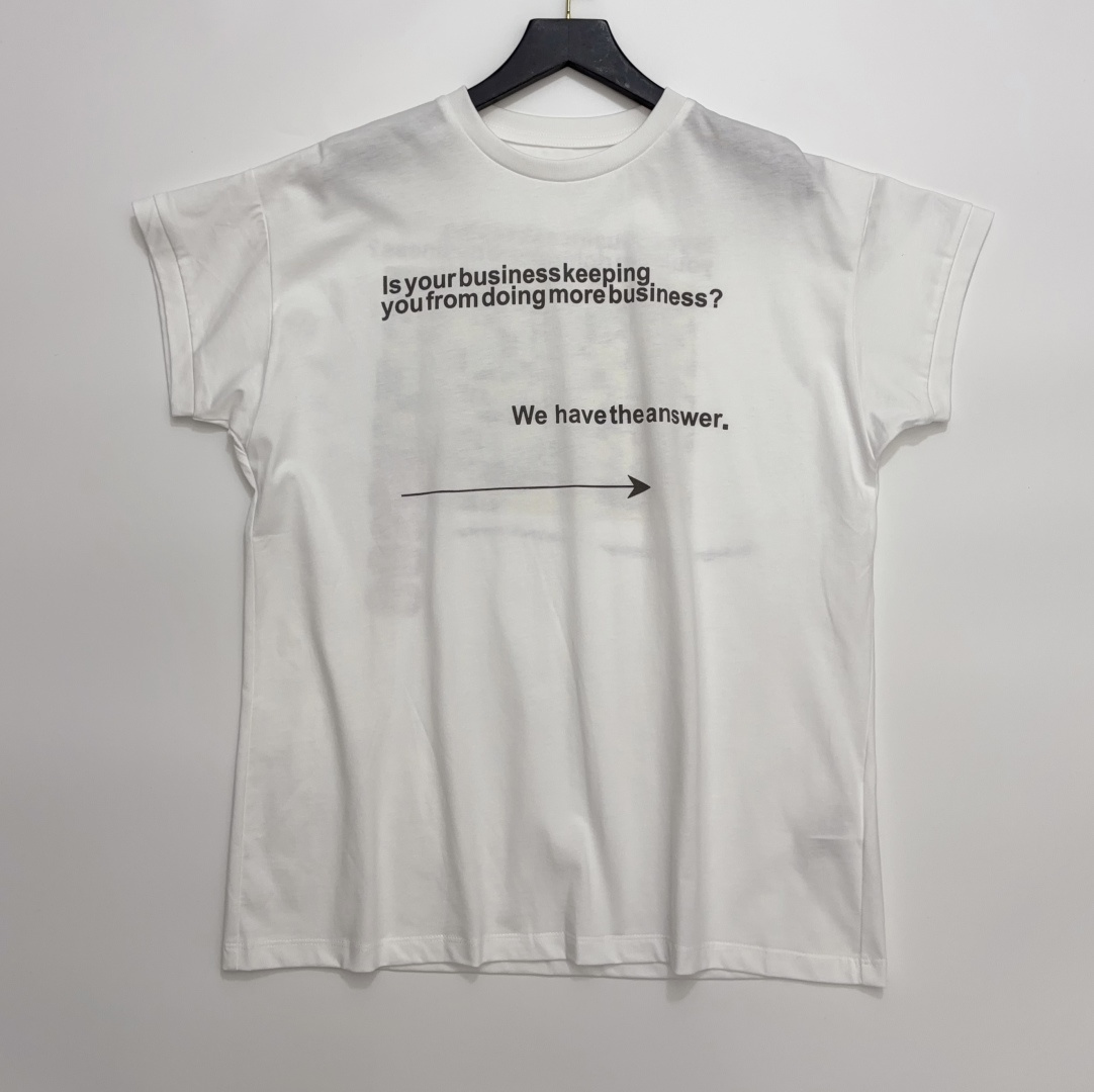 Pure Cotton English Print Loose Round Neck Short Sleeve T-Shirt