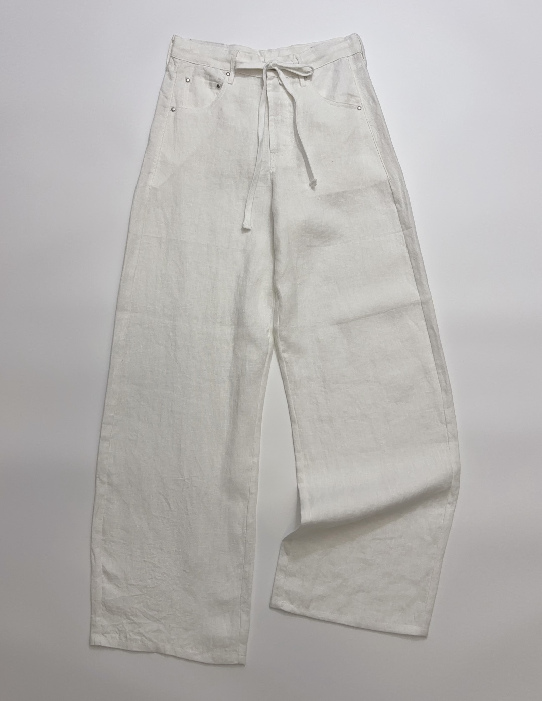 Lemaire Heavyweight Washed Soft Linen Straight Leg Casual Trousers