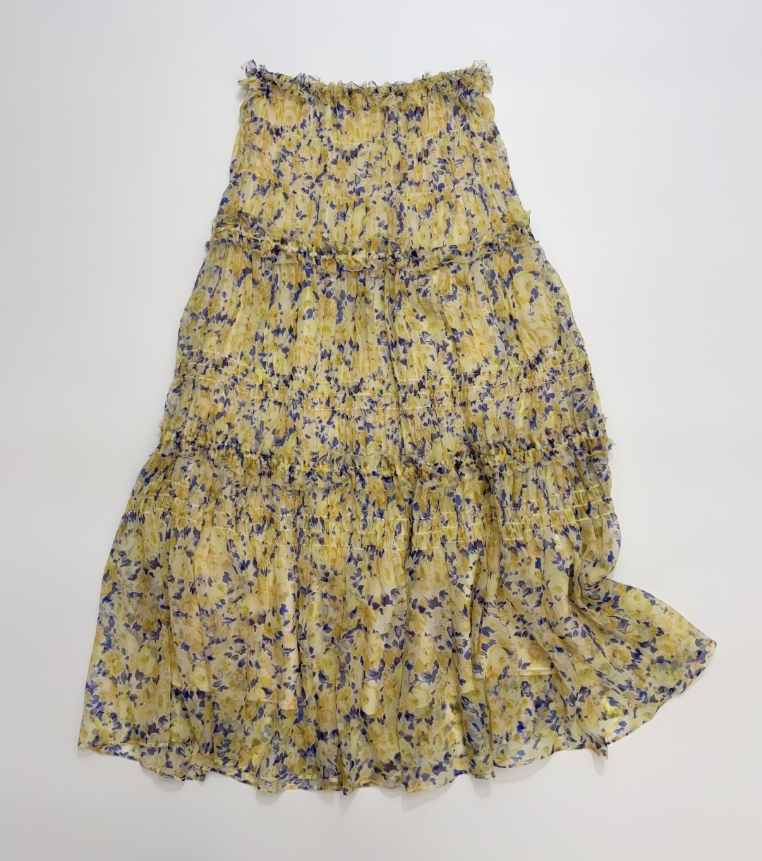 Ulla Johnson Silk Chiffon Print Mid-Length Skirt