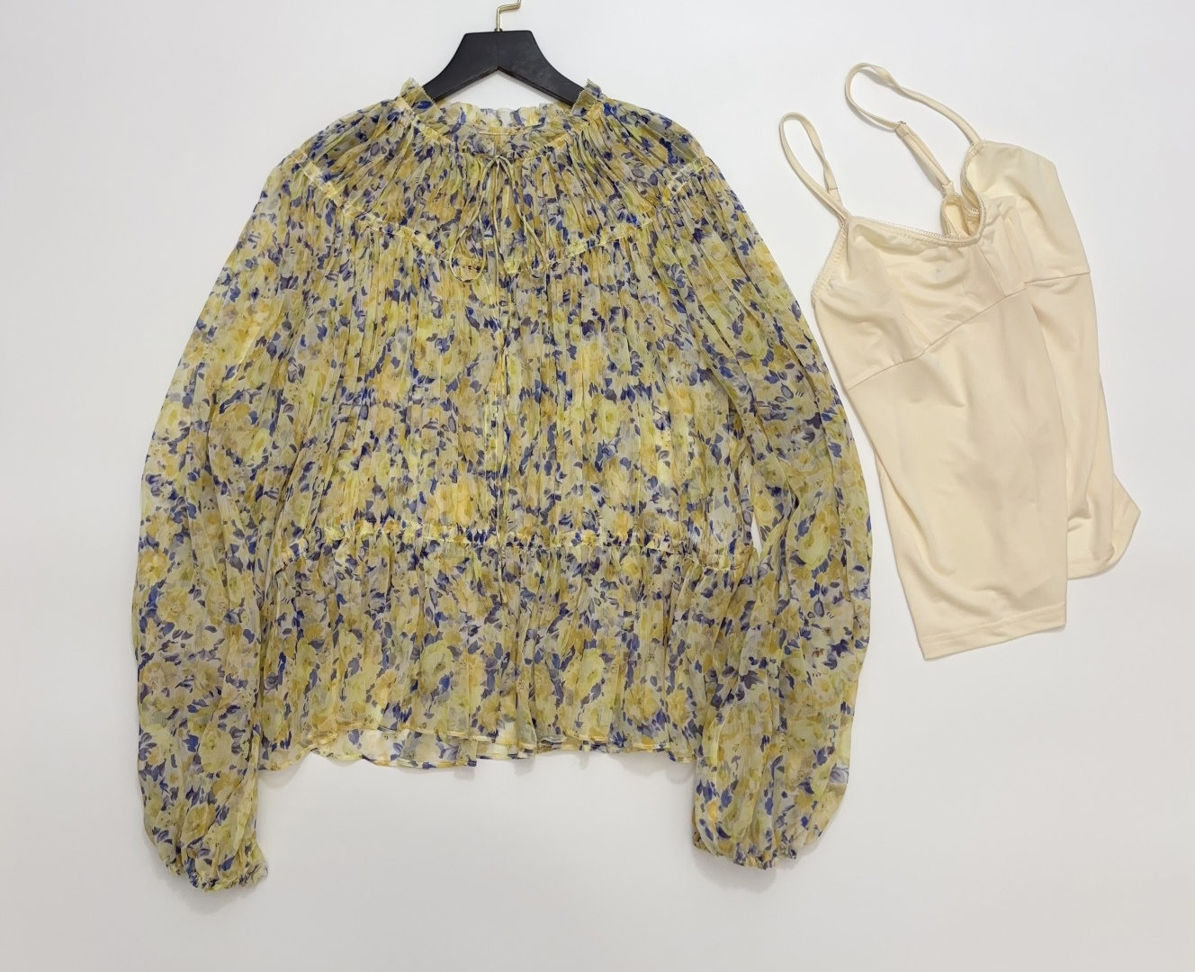 Ulla Johnson Silk Chiffon Print Loose Long-Sleeve Shirt