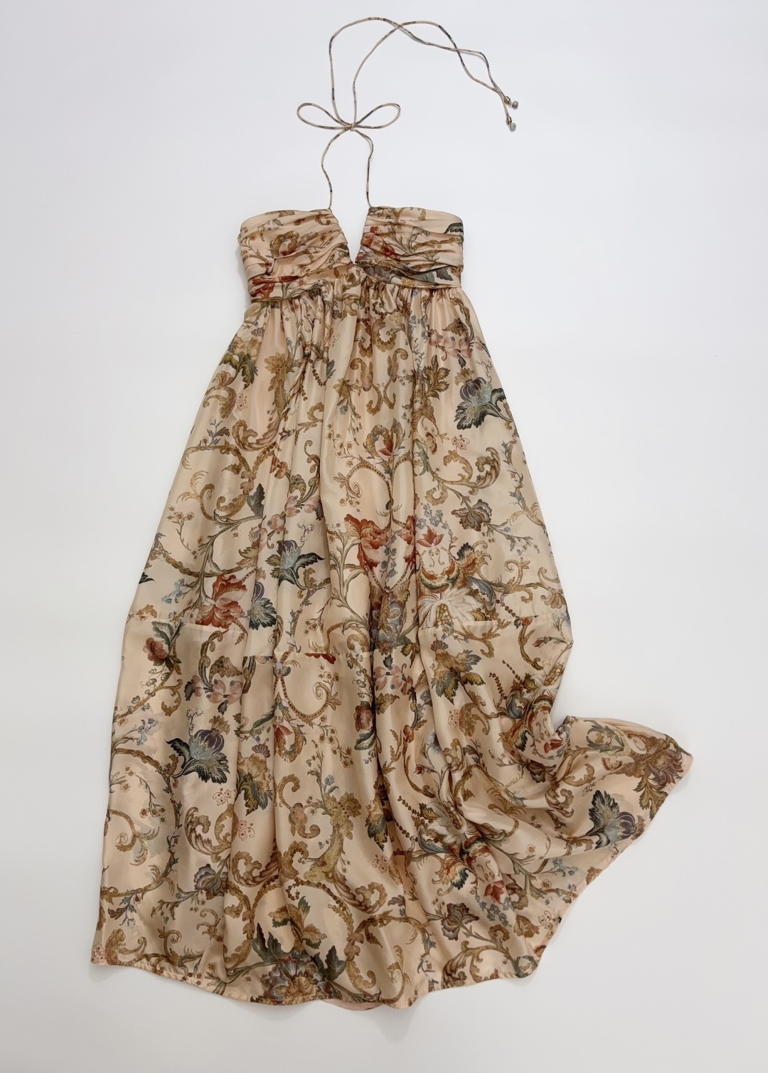 Zimmermann Roselight Print Halter V-Neck Dress