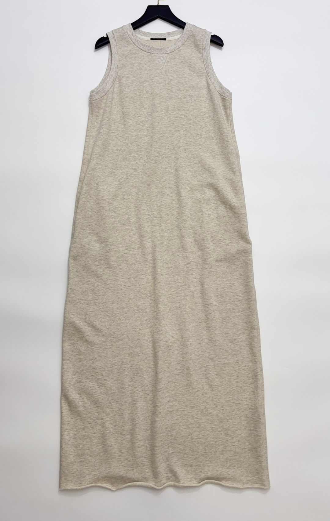 Helmut Lang Round Neck Sleeveless Back Slit Rolled Hem Sporty Casual Long Dress
