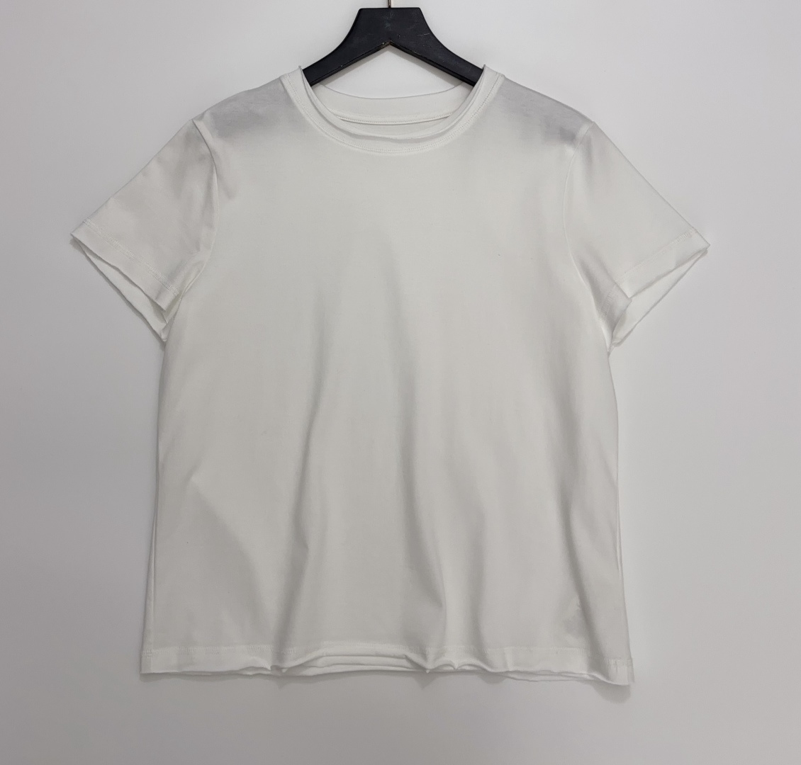 The Row Rolled Edge Minimalist Short Sleeve T-Shirt Top
