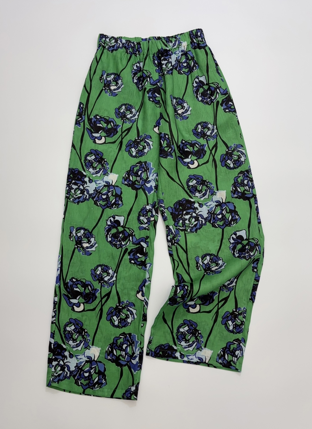 Diane von Furstenberg Women's Floral Elastic Waist Relaxed Long Pants