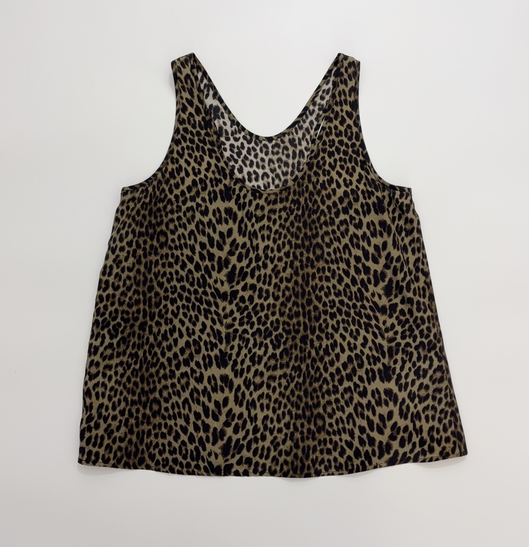 Anine Bing Vintage Leopard Print Camisole Sleeveless Top