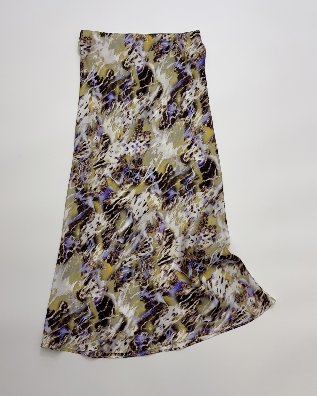 Nanushka Draped Thin Colorful Leopard Print Silk Hip-Wrap Fishtail Skirt