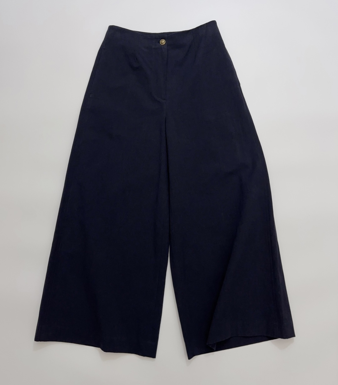 LP Vintage Solid High-Waist Loose Wide-Leg Trousers
