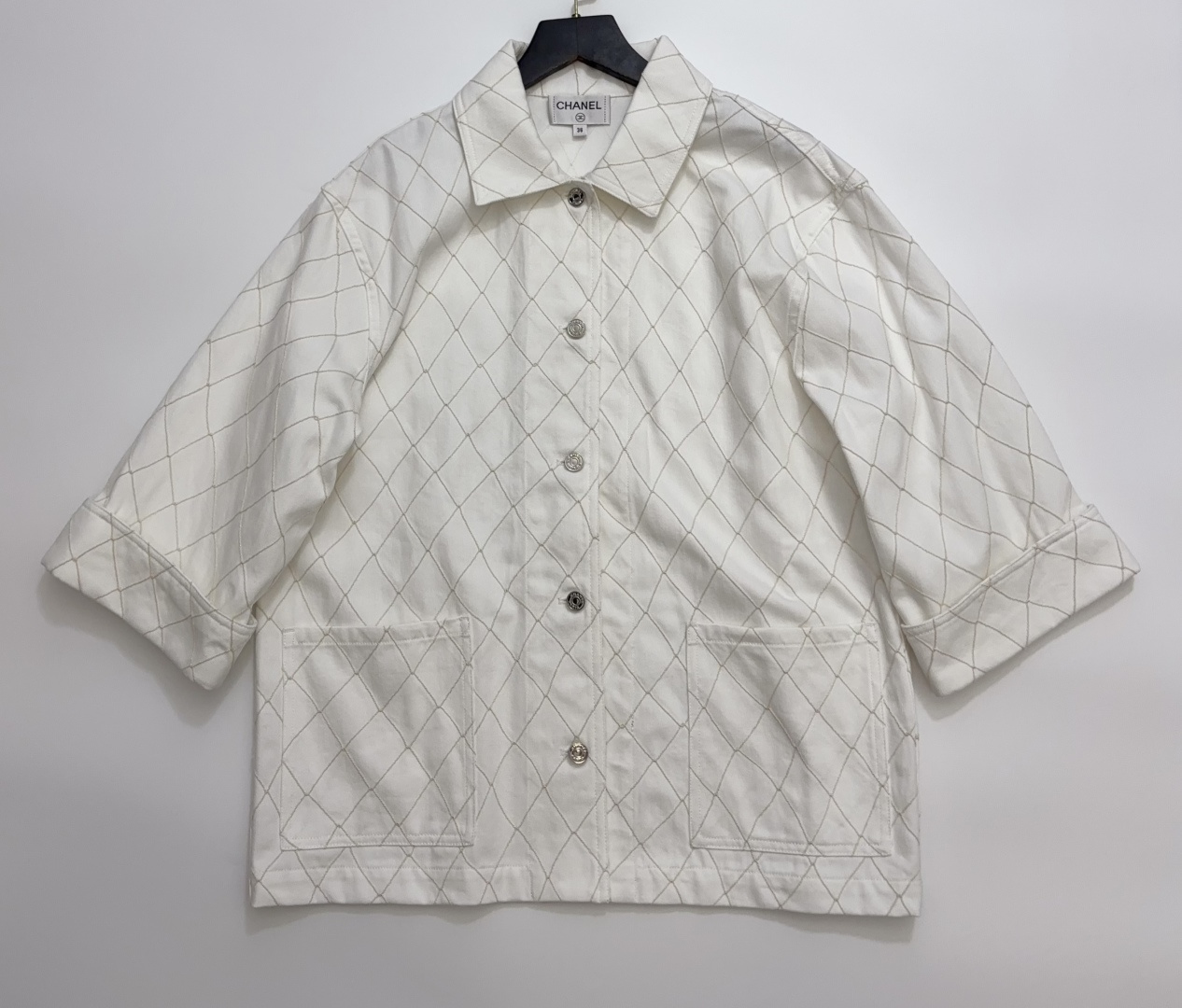 Chanel Diamond Pattern Single-Breasted Loose Fit Jacket