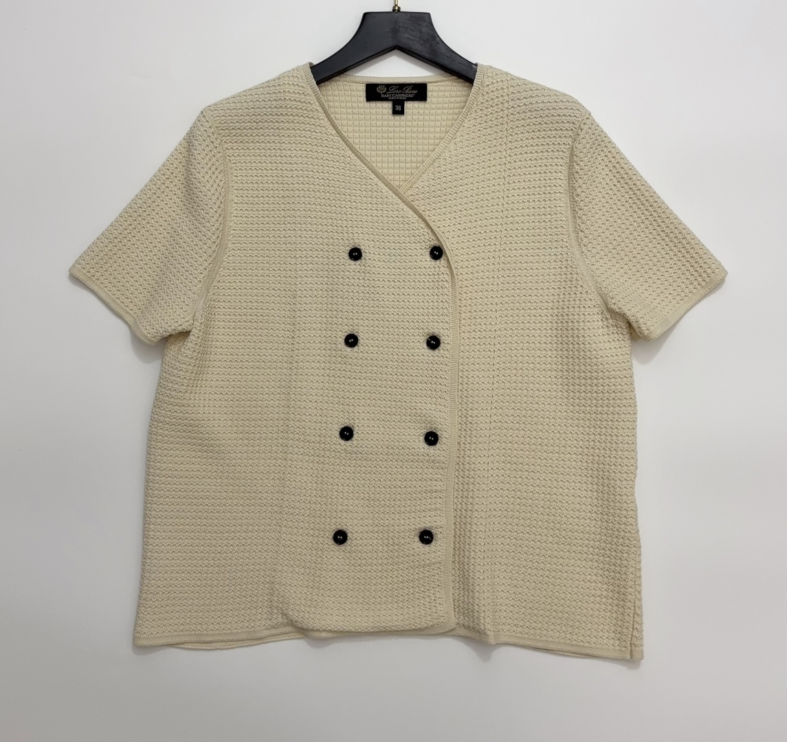Loro Piana Women's Double-Breasted Short Sleeve Cardigan