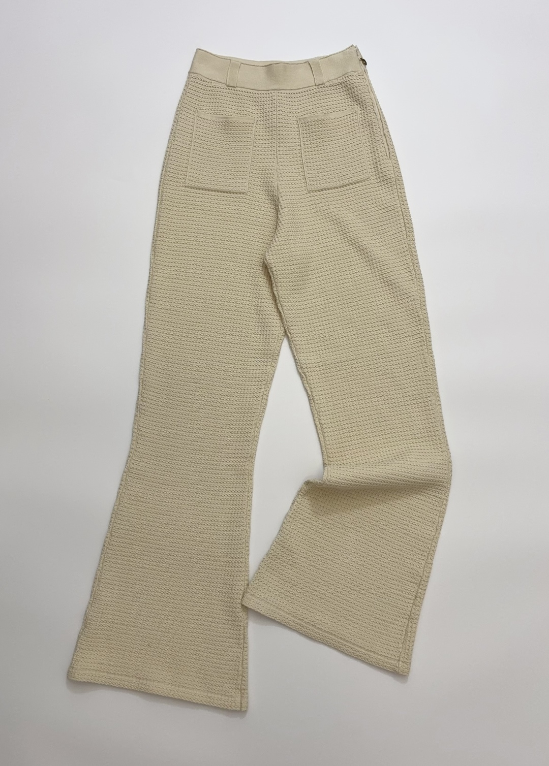 Loro Piana Spring/Summer Cream Crochet Knit Long Pants