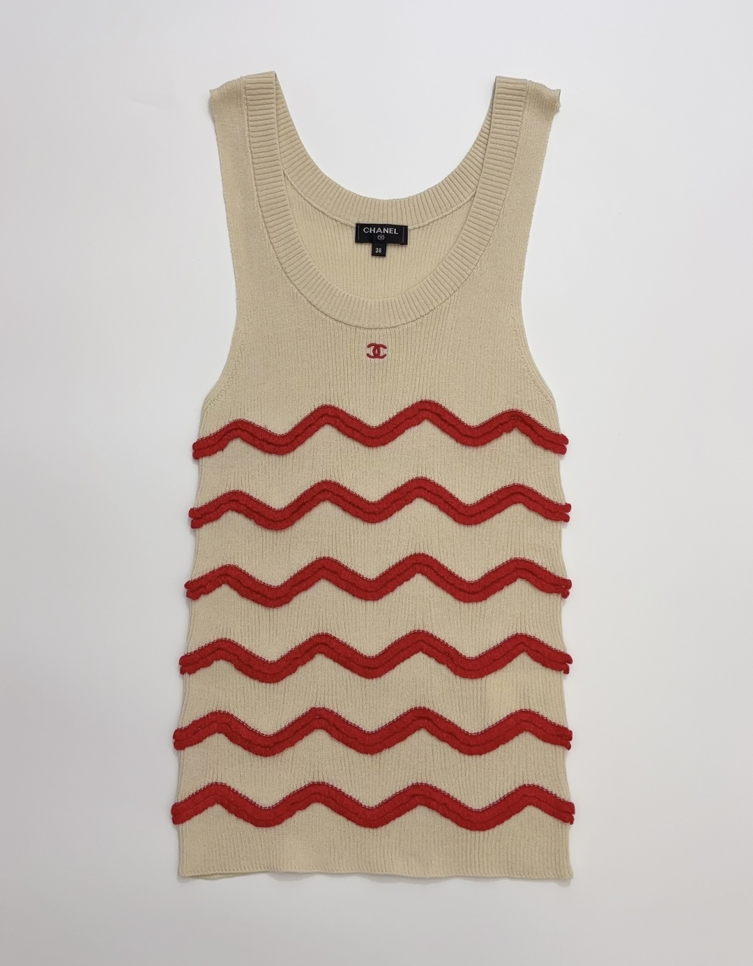 Chanel Coco Beach Striped Knit Vest