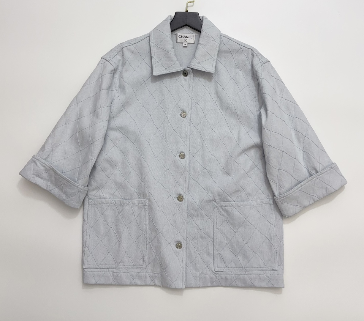 Chanel Diamond Pattern Single-Breasted Loose Fit Jacket