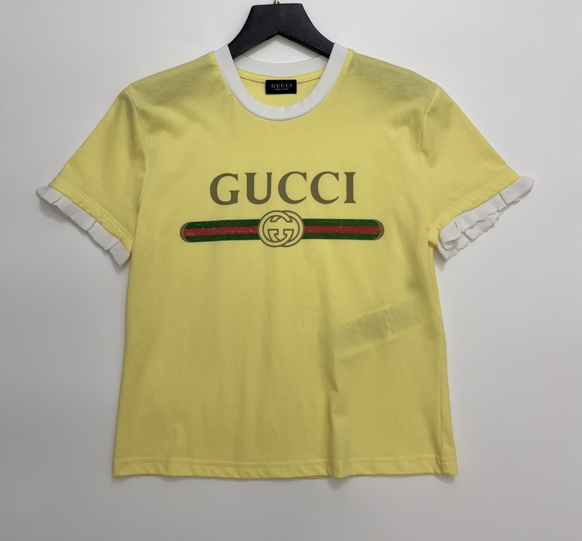 Gucci Solid Color GG Logo Cotton Short Sleeve Crewneck T-Shirt