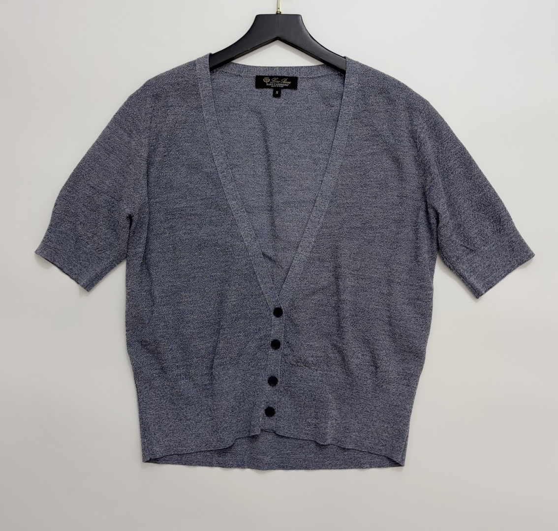 Loro Piana 26 New Collection Women's V-Neck Knit Short Sleeve Cardigan