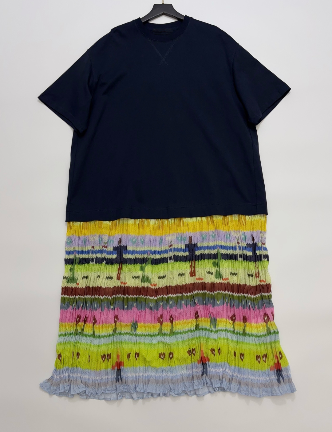 SHORT SENTENCE Pleated Chiffon Patchwork Loose Dress