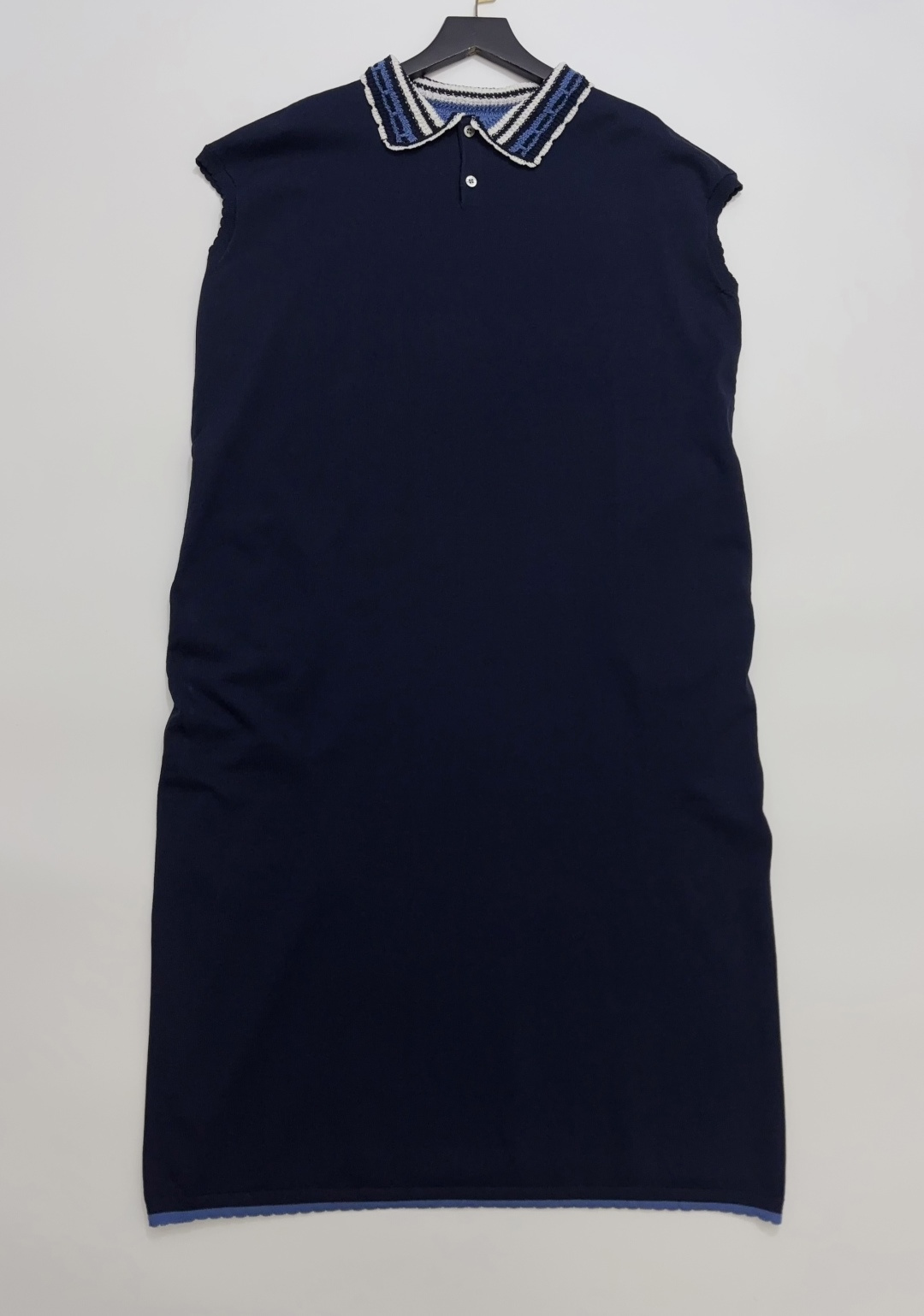 Japanese Style Linen Yarn Hand-Woven Polo Collar Dress