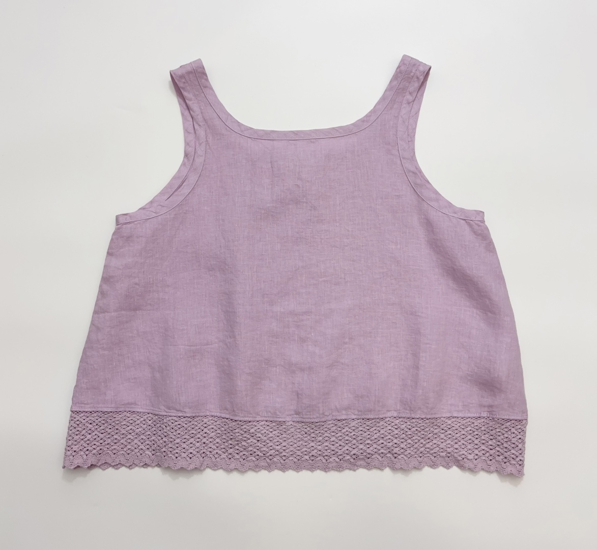 Japanese Style Sweet Linen Lace Cami Top