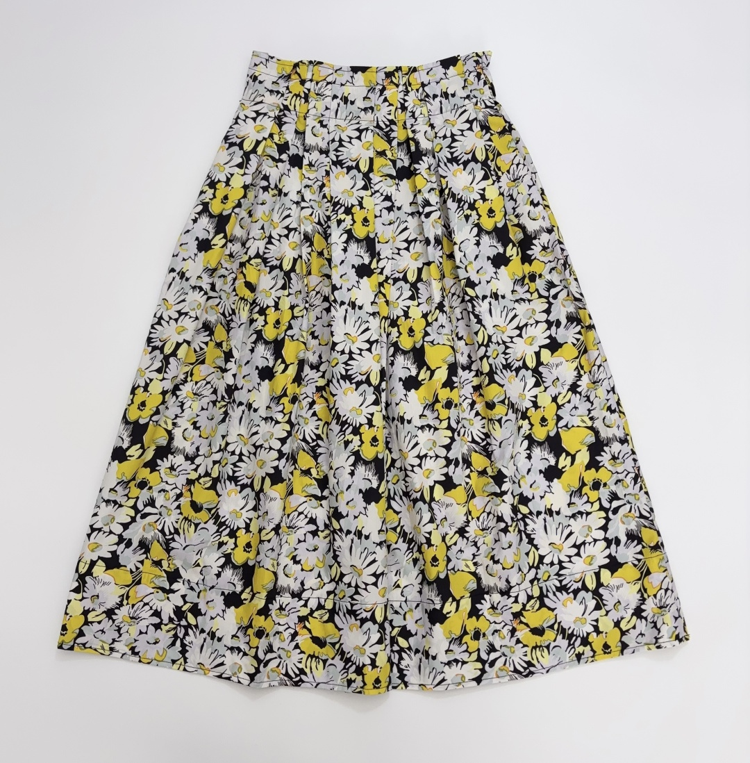 Marni Floral Print Elastic Waist Midi Skirt