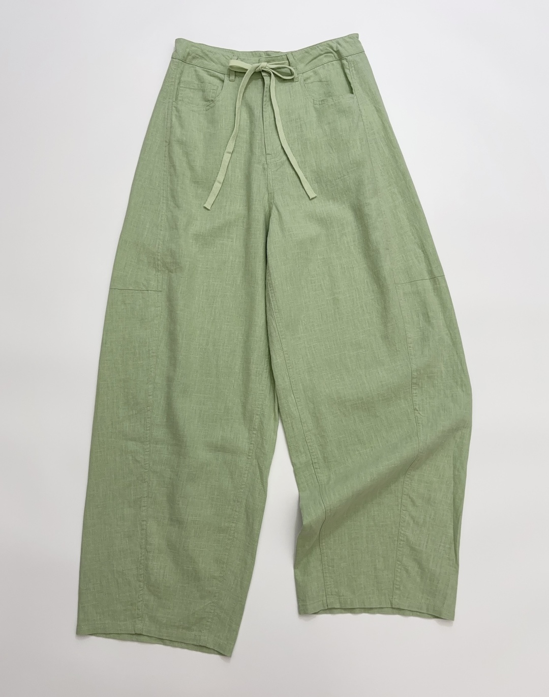 Refreshing Washed Soft Linen Relaxed Fit Trousers