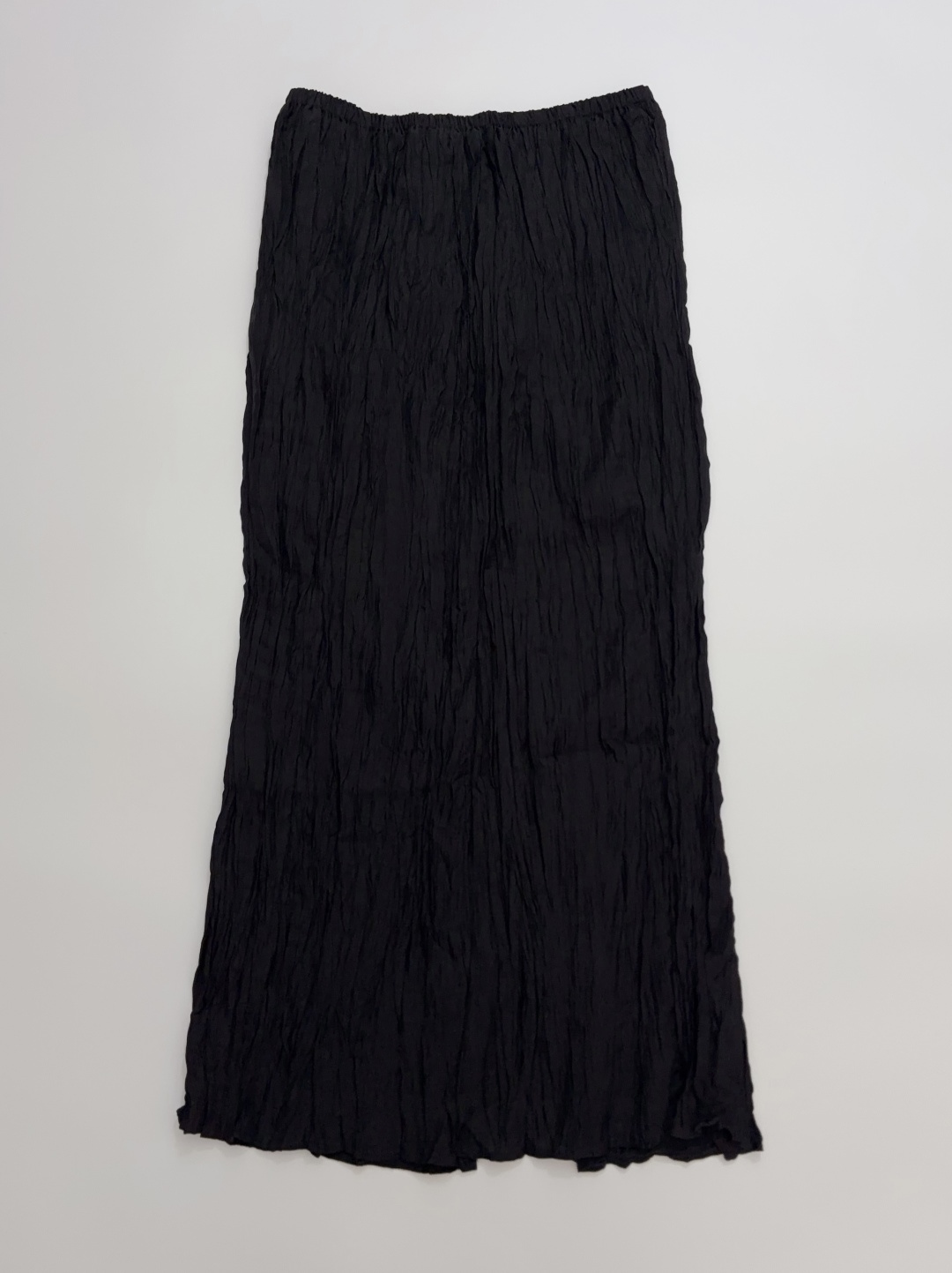 Issey Miyake Issey Pleated Stripe Elastic Waist Long Skirt