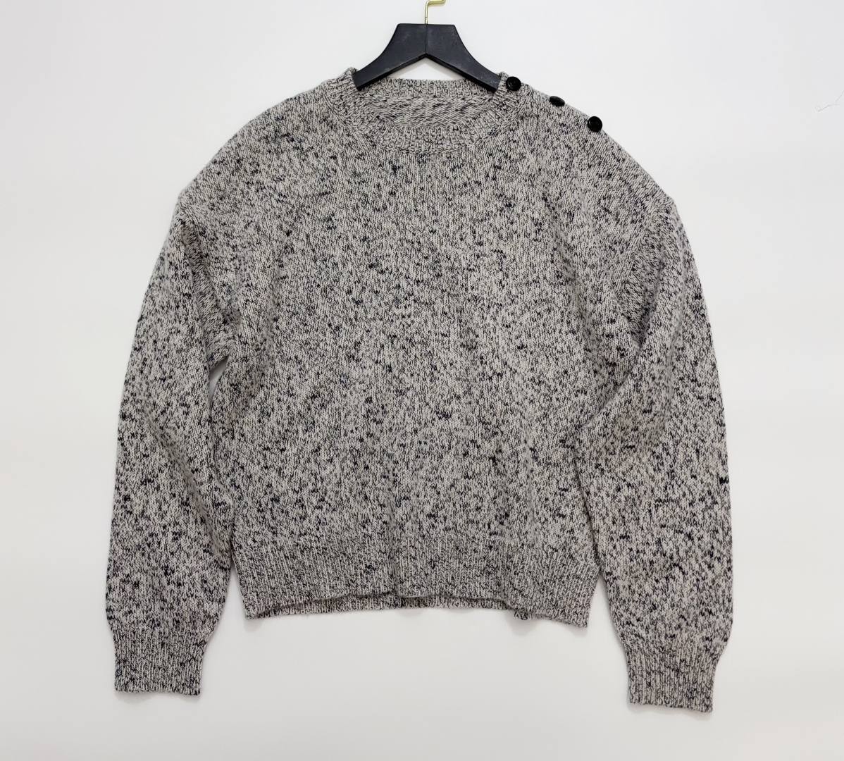 Loro Piana Heather Grey Cashmere Knit Top