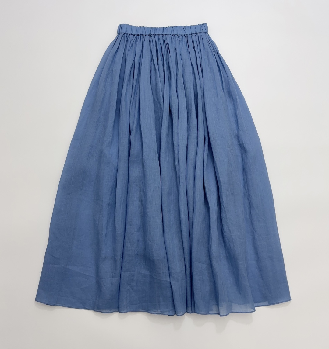 Into The East Blue Elastic Waist Skirt