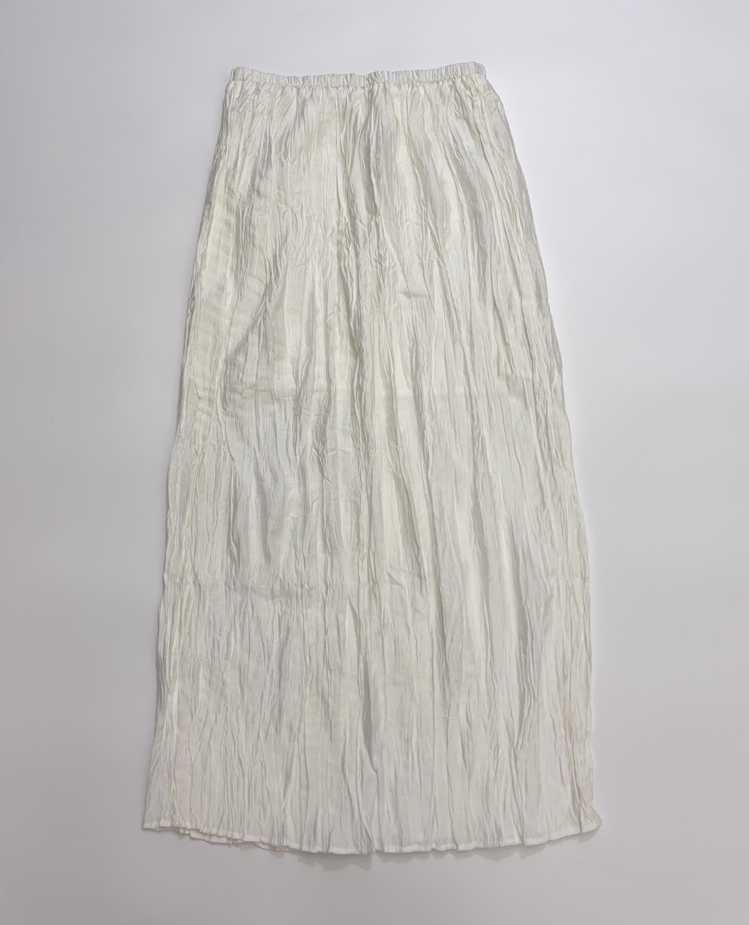 Issey Miyake Issey Pleated Stripe Elastic Waist Long Skirt