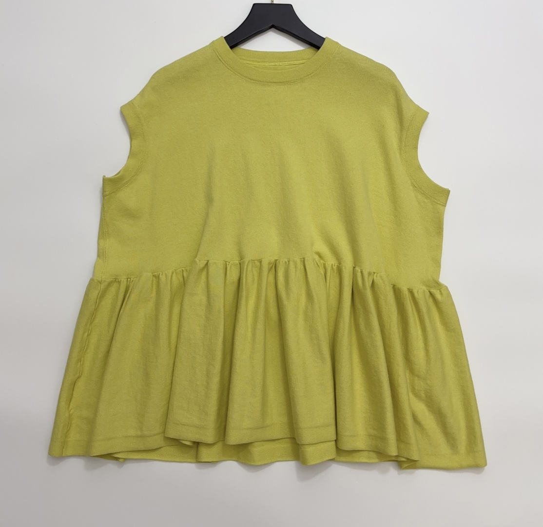 Japanese Style 'R' Letter Cotton Jersey Pleated Doll Shirt T-Shirt Top
