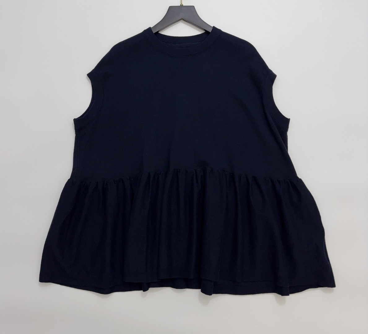 Japanese Style 'R' Letter Cotton Jersey Pleated Doll Shirt T-Shirt Top