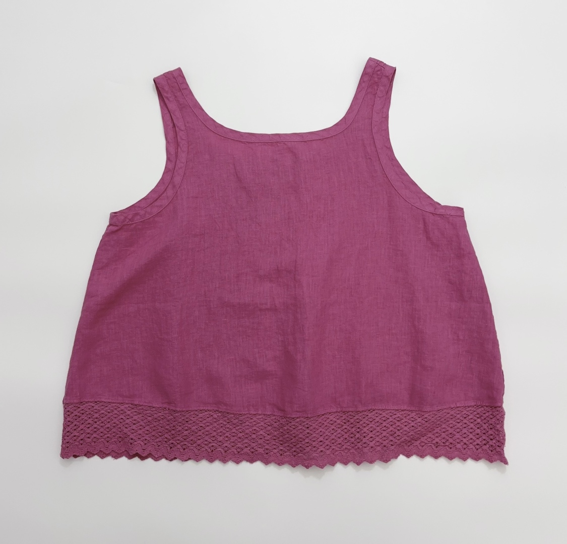 Japanese Style Sweet Linen Lace Cami Top