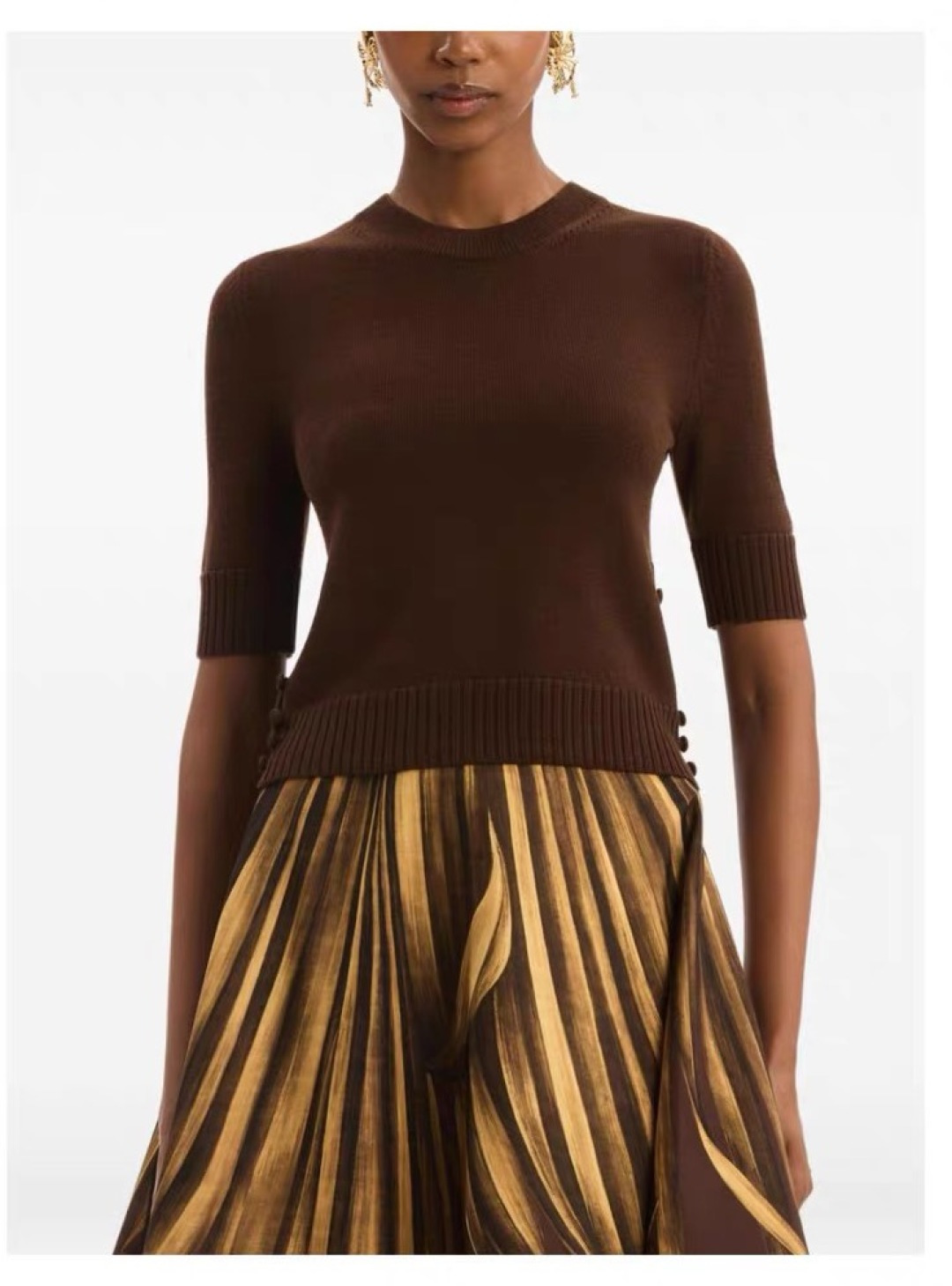 Oscar De La Renta Women's Button Detail Sweater