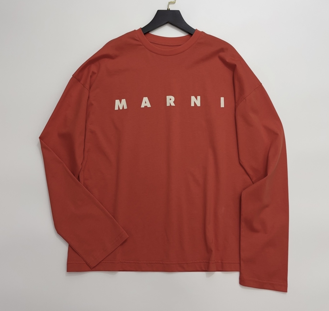 Marni Minimalist Letter Loose Long Sleeve T-Shirt