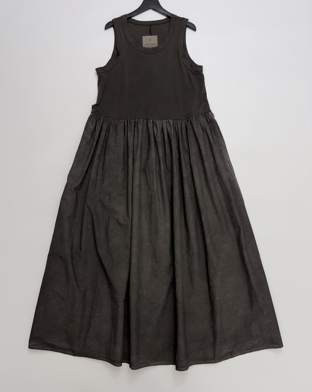 Crewneck Patchwork Sleeveless Long Dress