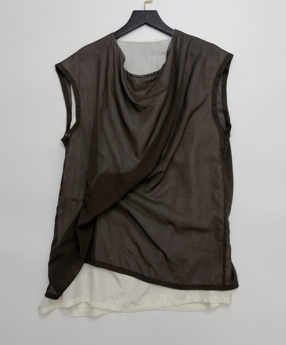 The Row Elegant Layered Double-Layer Cotton Silk-Linen Sleeveless Top