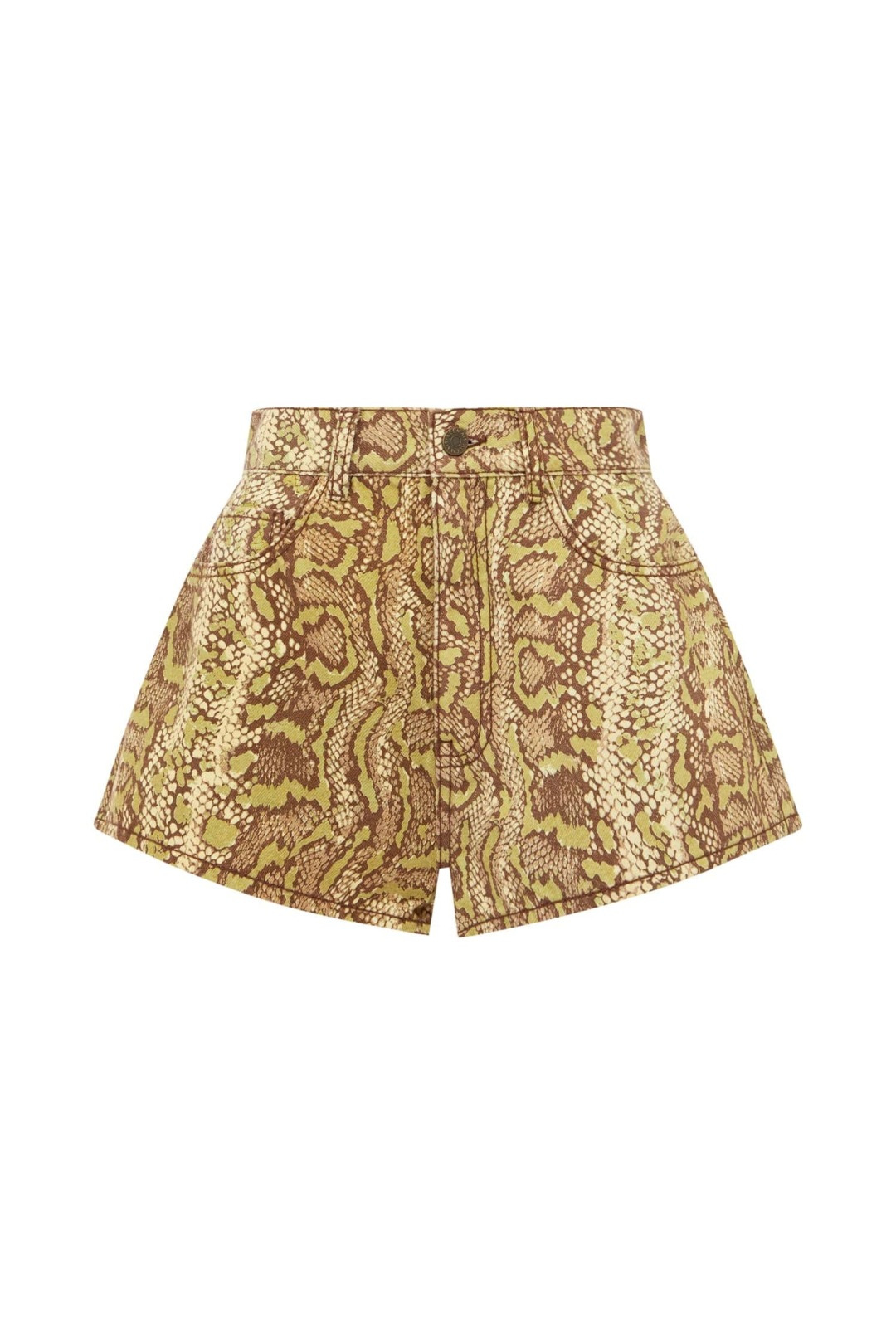Alémais Snake Print High-Waist Shorts
