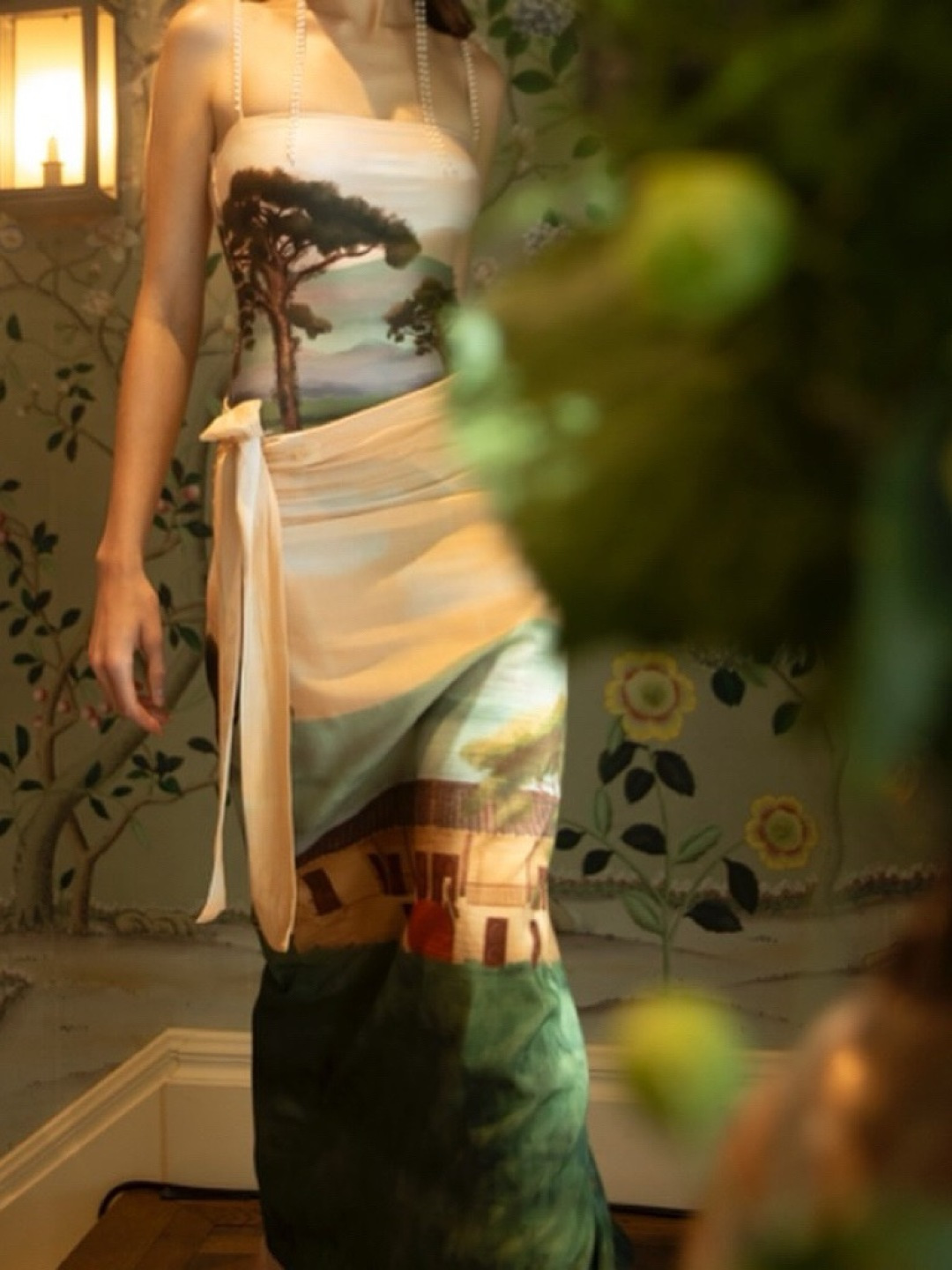 Scenic Print Convertible Skirt & Scarf