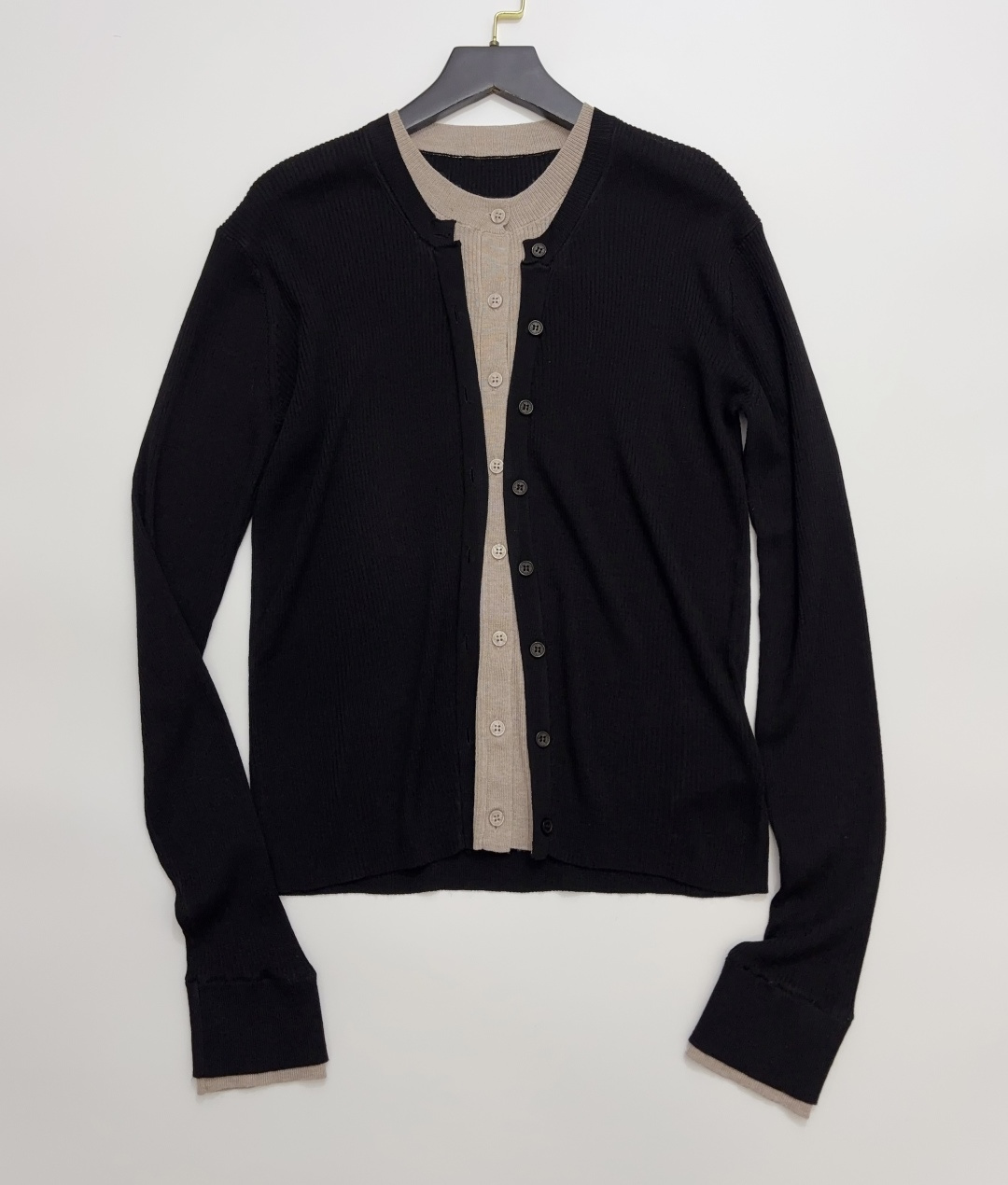 Acne Studios Faux Two-Piece Color-Block Slim-Fit Knit Cardigan